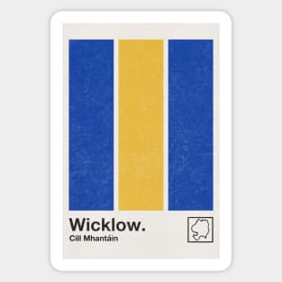 County Wicklow / Original Retro Style Minimalist Poster Design Sticker